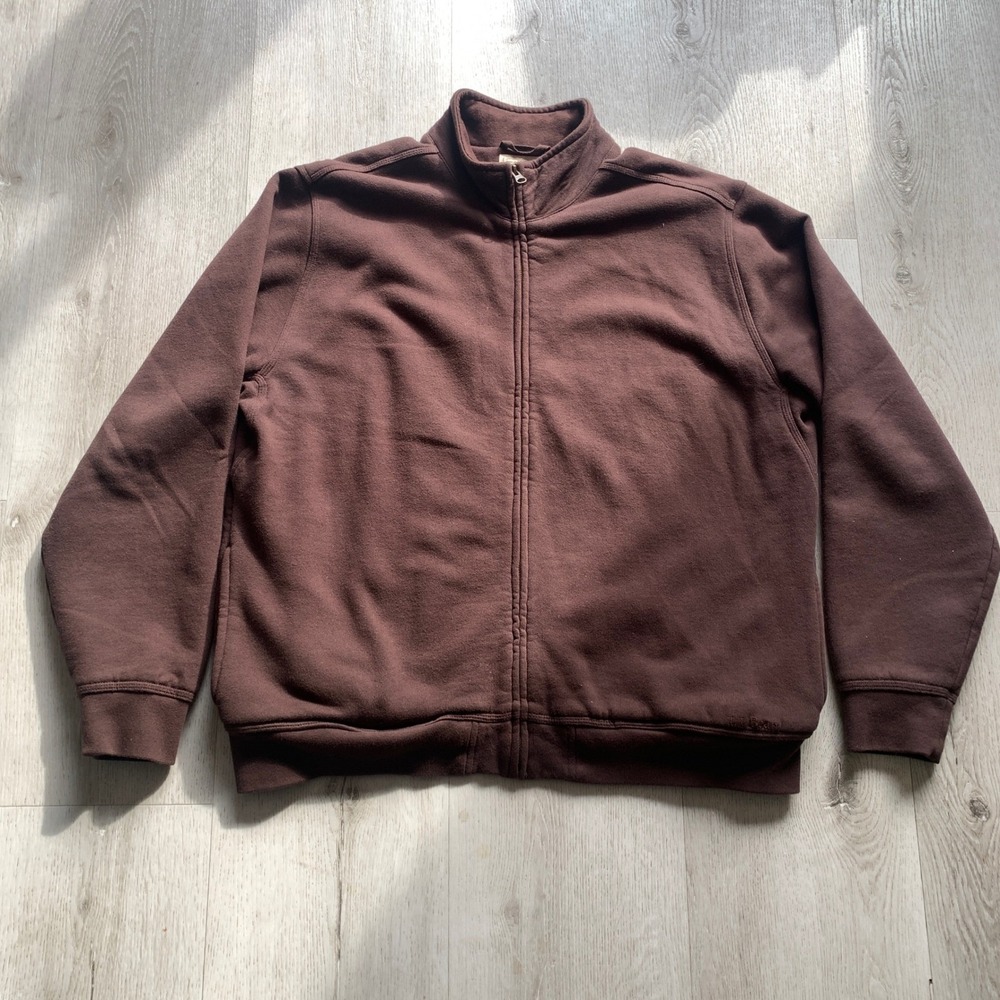 LL BEAN KATAHDIN IRON WORKS Men's Brown Sherpa Lined Full Zip Jacket Sz L